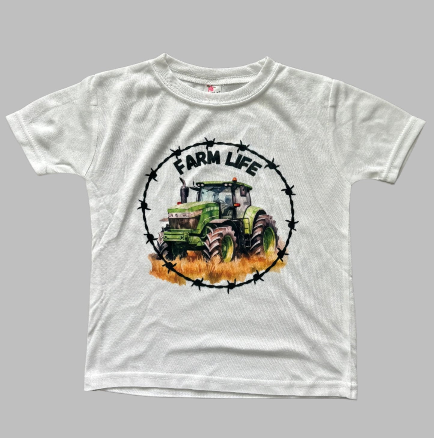 "Farm Life" - Green Tractor - Short Sleeve Tee