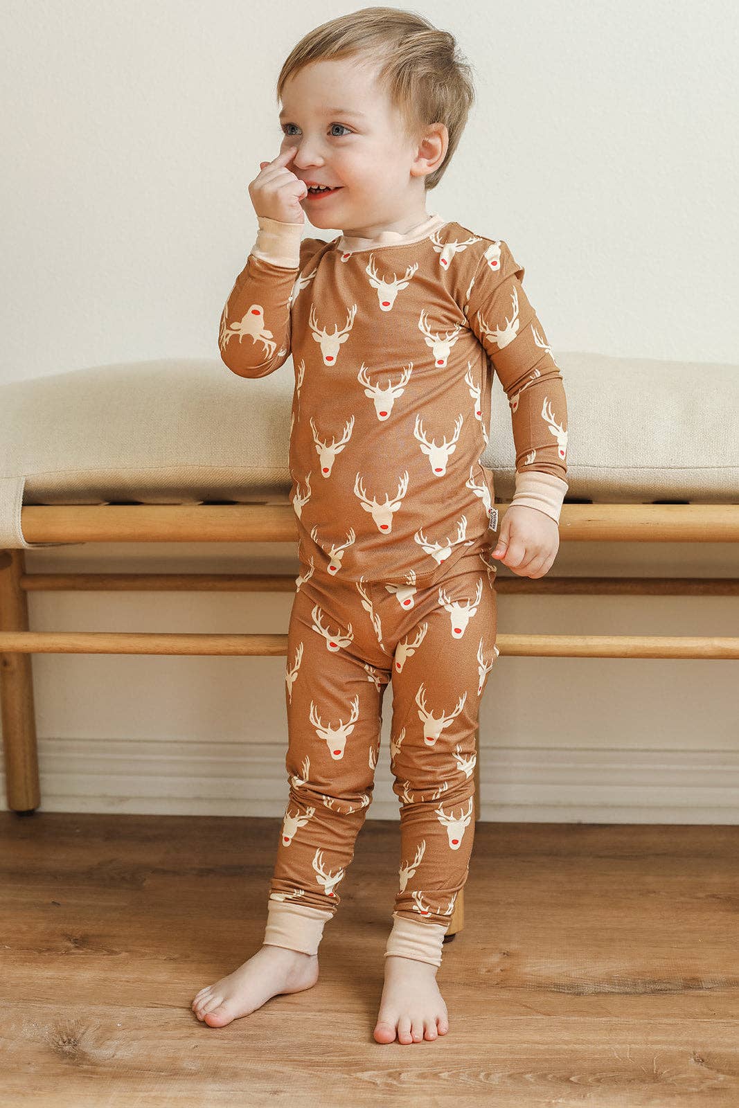 Reindeer Bamboo Pajama Set / Zipper