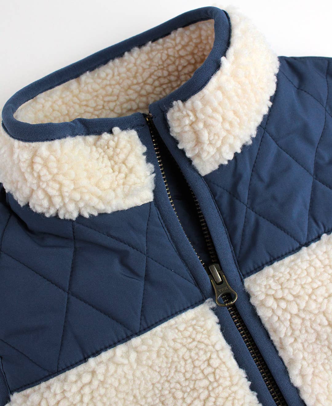 Quilted Sherpa Vest - Navy