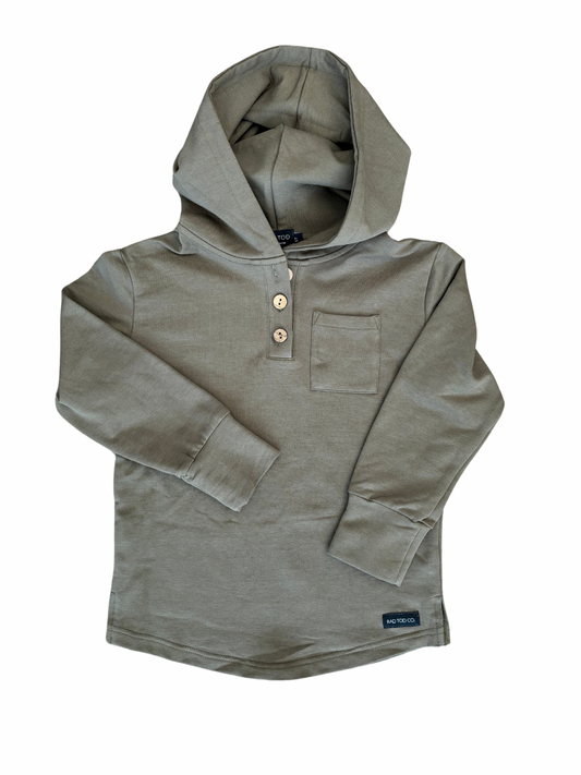 Button Hoodie- Fern