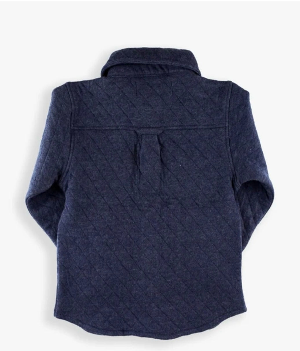 Quilted Knit Long Sleeve - Heather Navy