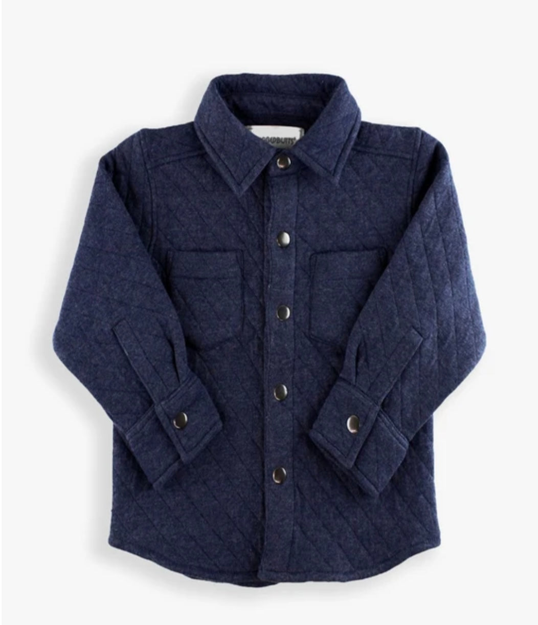 Quilted Knit Long Sleeve - Heather Navy