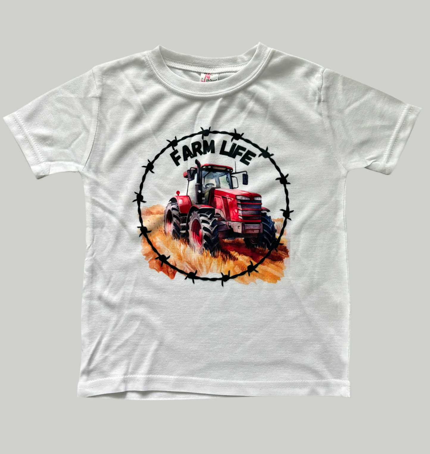 “Farm Life” - Red Tractor - Short Sleeve Tee