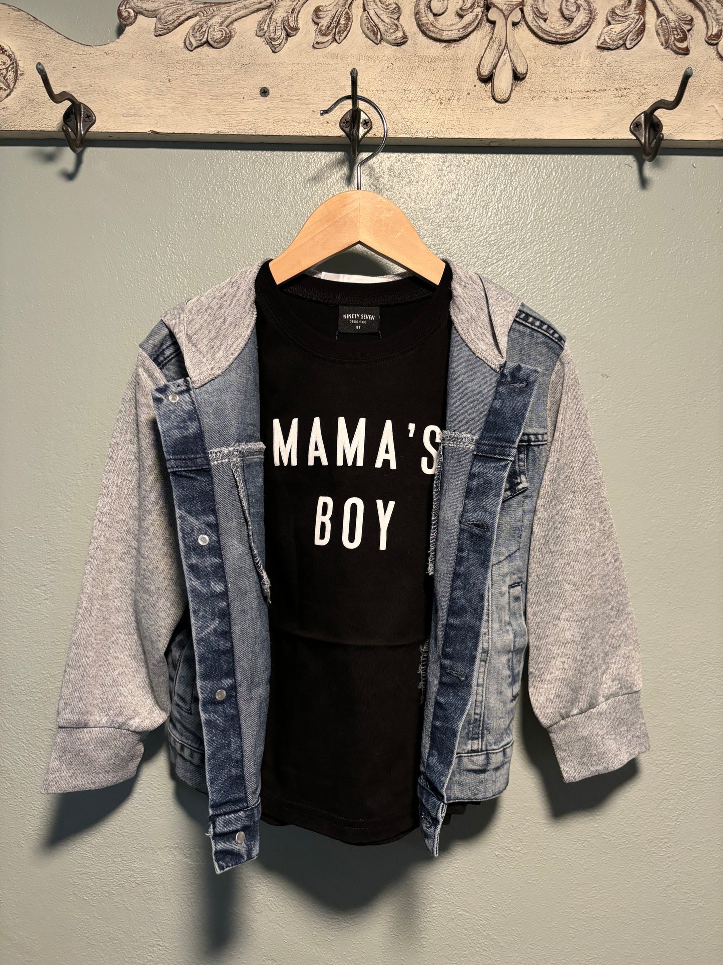 Mama's Boy Tee- Black