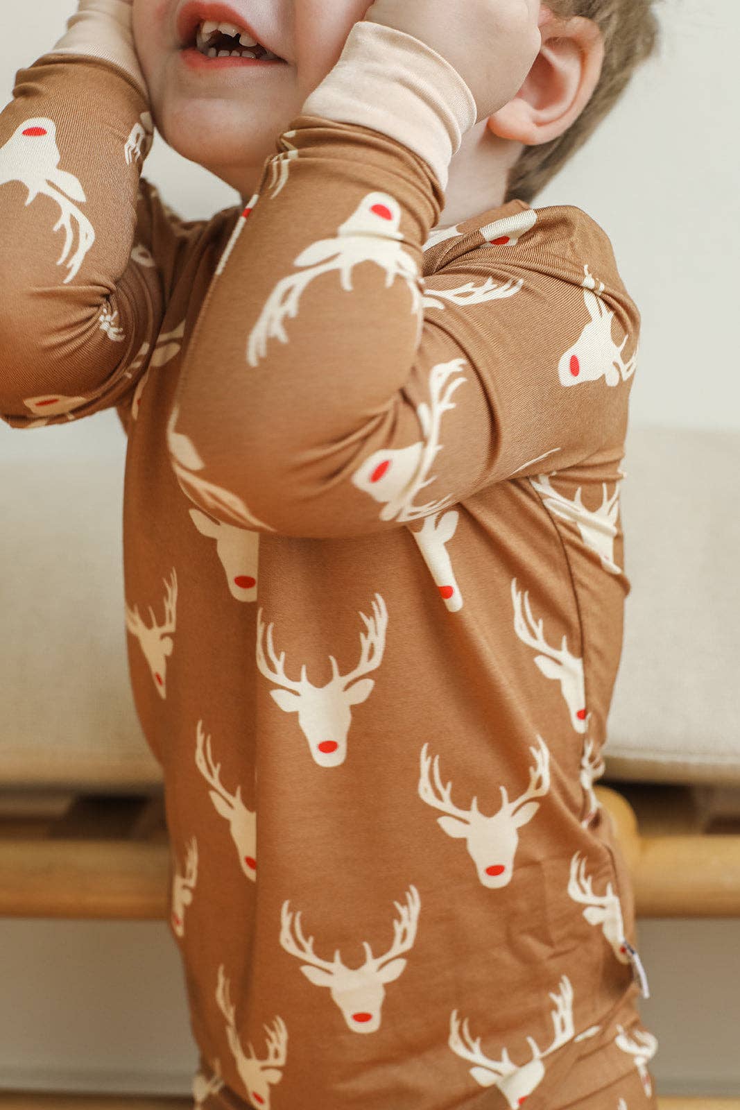 Reindeer Bamboo Pajama Set / Zipper