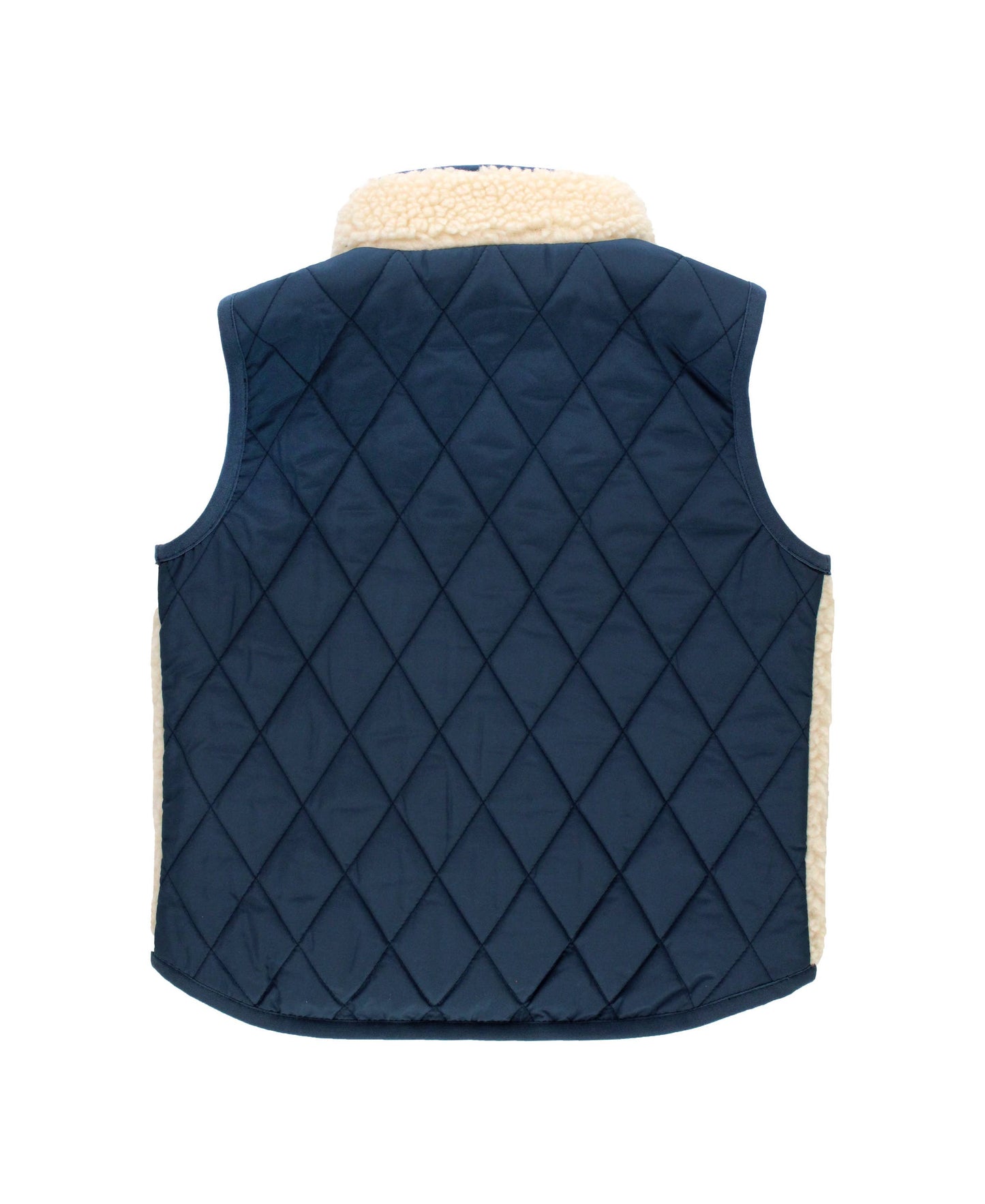 Quilted Sherpa Vest - Navy