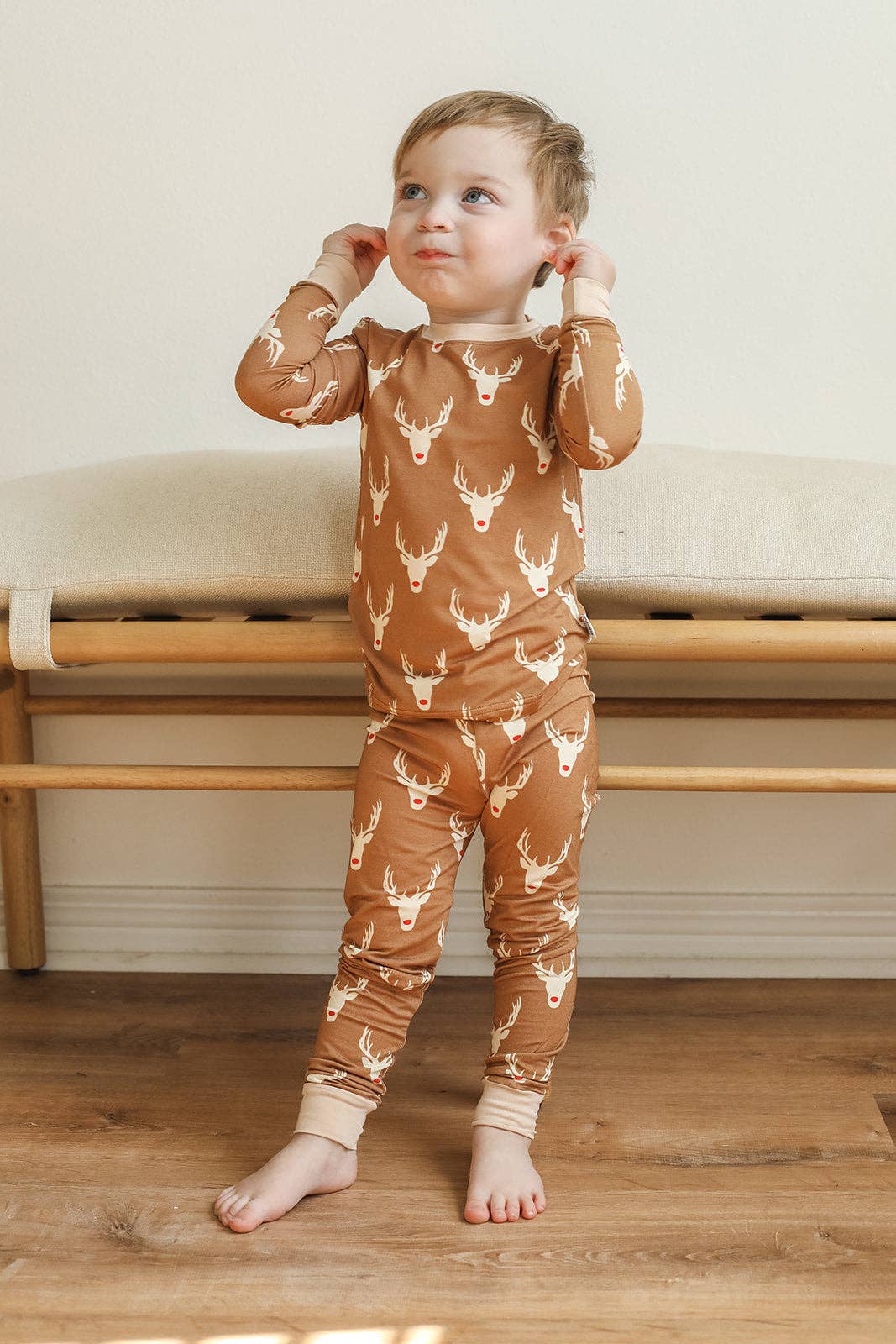 Reindeer Bamboo Pajama Set / Zipper